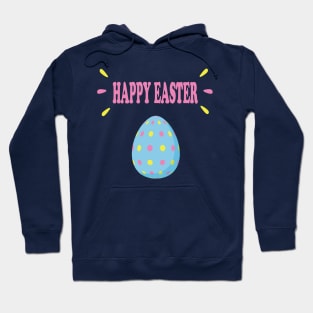 Happy Easter in Blue Pink Yellow Hoodie